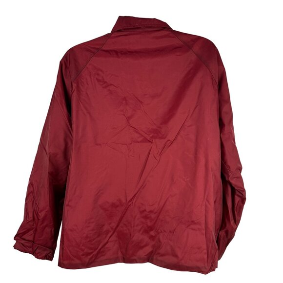 Wedgefield Mens Burgundy Snap Front Nylon Coat Large Lightweight Jacket - Picture 2 of 5